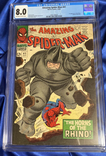 1966 Amazing SpiderMan 41 CGC 80 First Rhino