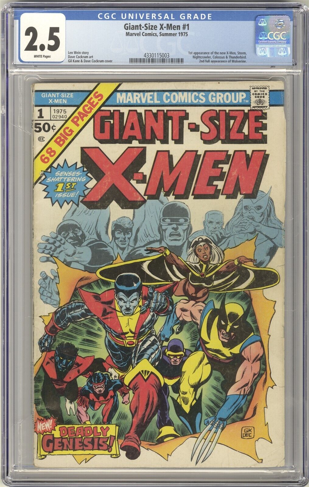 GiantSize XMen 1 CGC 25 VINTAGE Marvel Comic KEY 1st Appearance of New Team