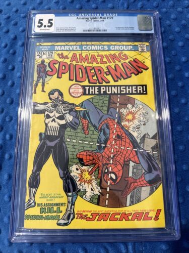 Amazing SpiderMan 129 CGC 55 OffWhite Pages 1st Appearance Of Punisher