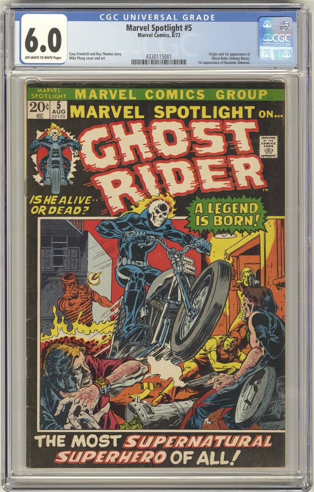 Marvel Spotlight 5 CGC 60 HIGH GRADE Comic KEY Origin  1st Ghost Rider App