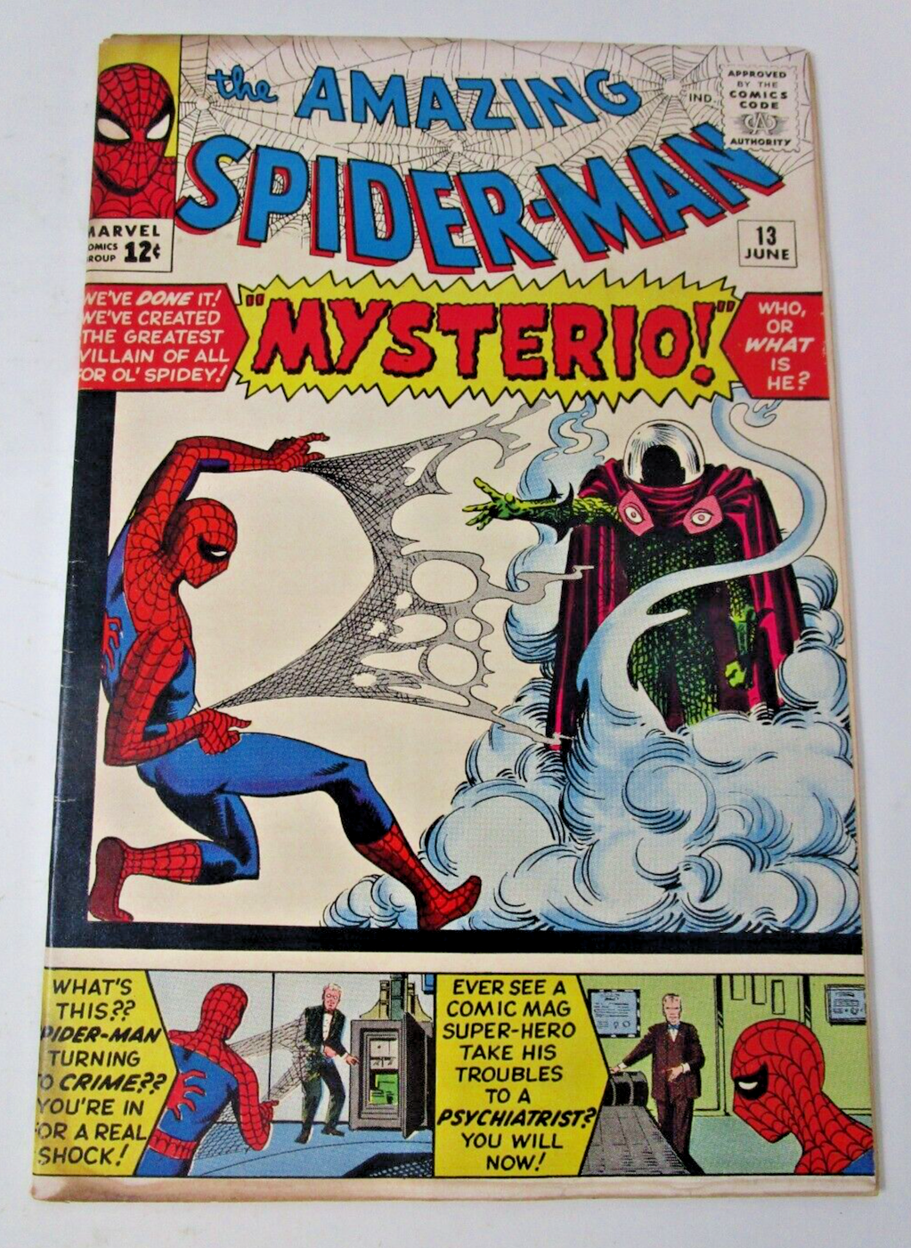 Amazing SpiderMan 13 1964 VGFN 1st App Mysterio Marvel Silver Age Key Issue