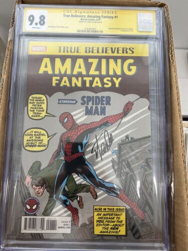 True Believers Amazing Fantasty 15 Signed By Stan Lee CGC 98 Grade