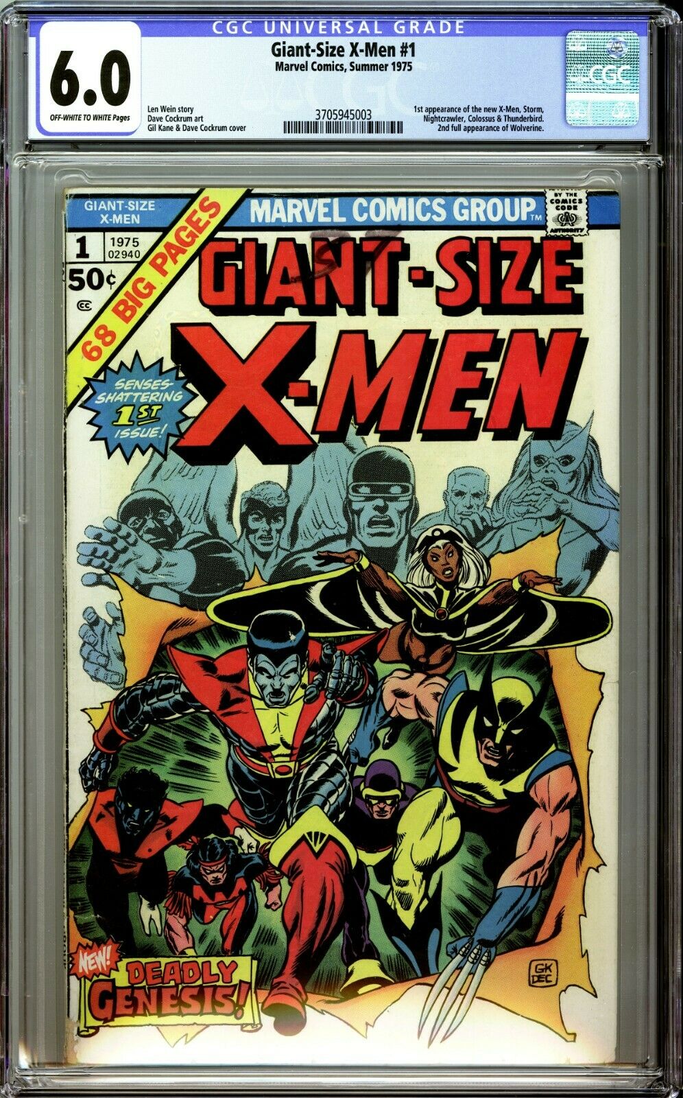 GiantSize XMen 1 CGC 60 1st app of Colossus Nightcrawler  StormLK