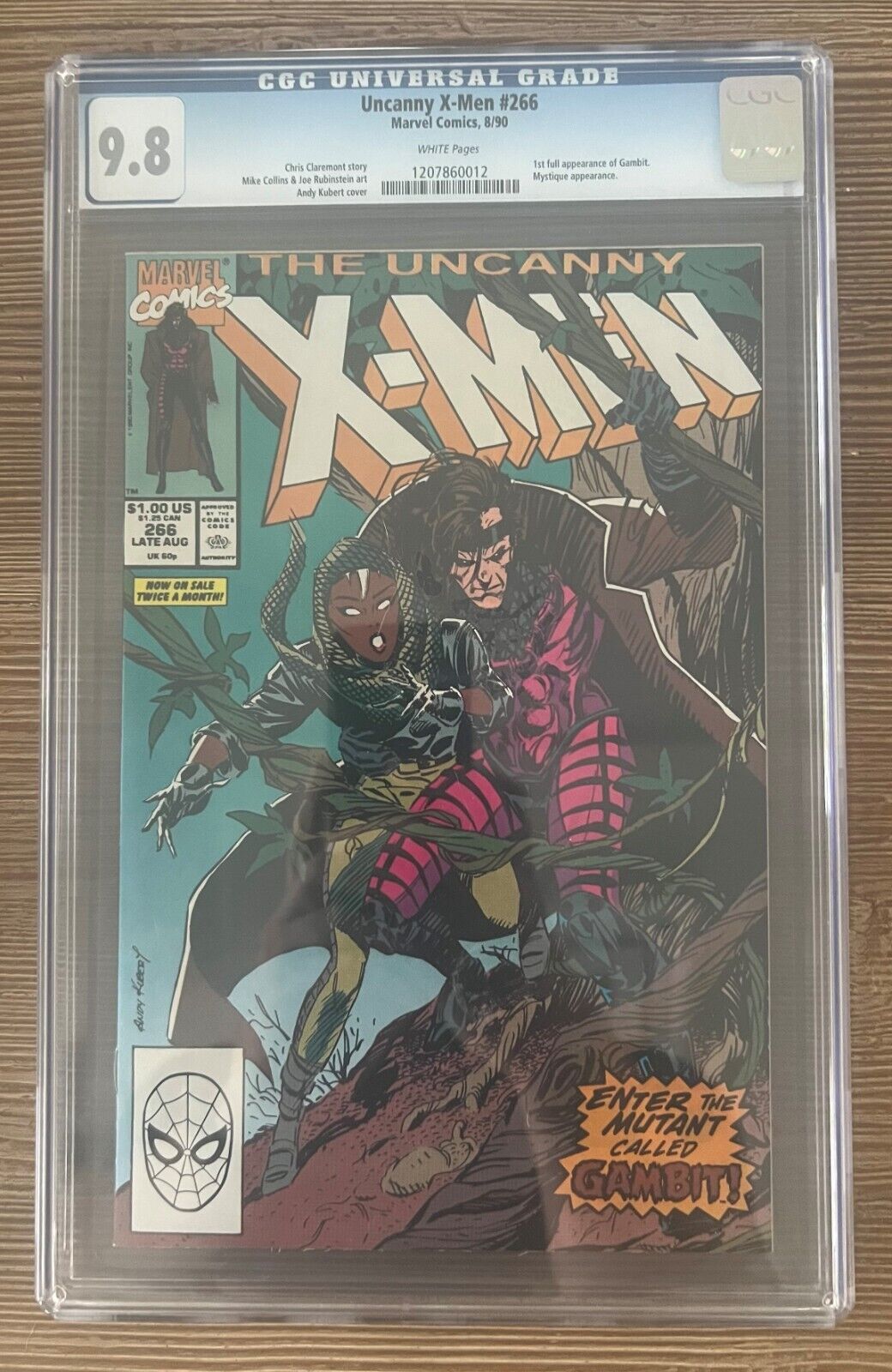 Uncanny XMen 266  1st Full Appearance Of GAMBIT White Pages  CGC 98 