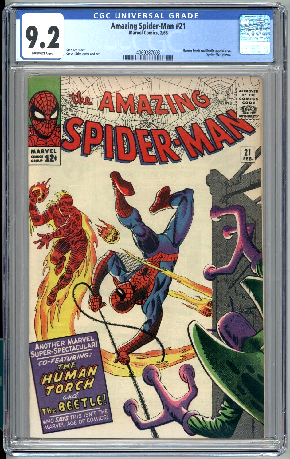 Amazing SpiderMan 21 CGC 92 Marvel 1965 HIGH GRADE