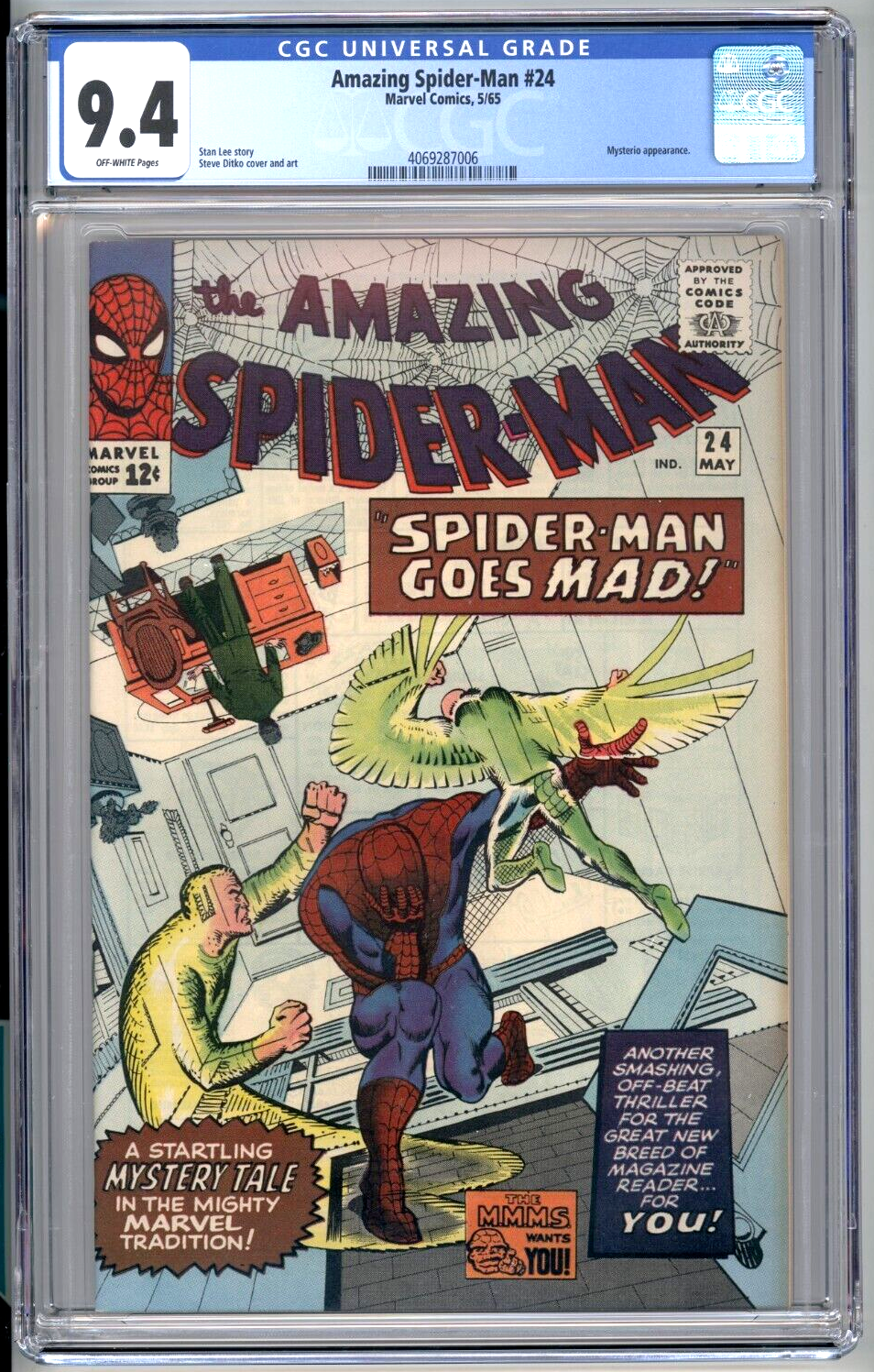 Amazing SpiderMan 24 CGC 94 Marvel 1965 Mysterio app HIGH GRADE