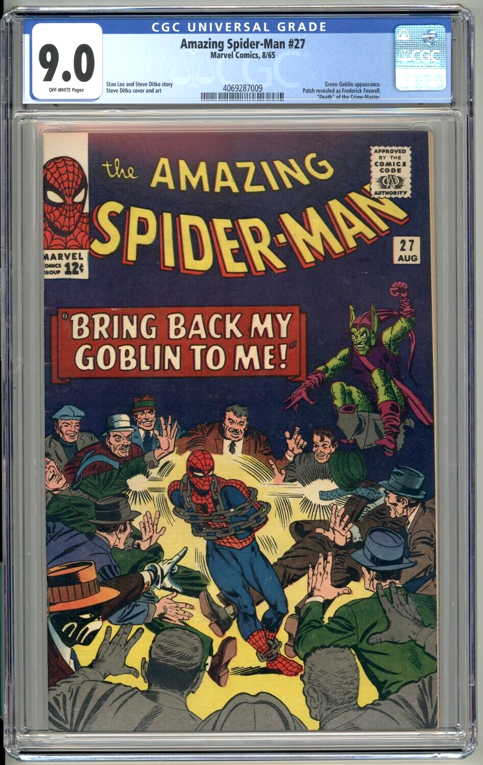 Amazing SpiderMan 27 CGC 90 Marvel 1965 Green Goblin HIGH GRADE