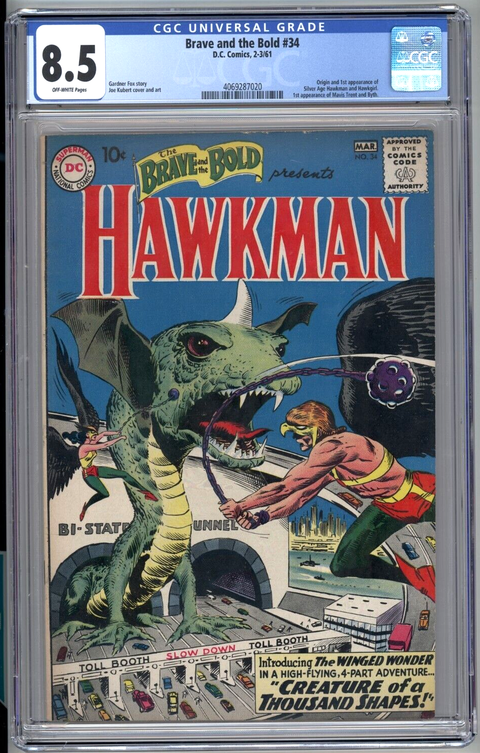 Brave and the Bold 34 CGC 85 DC 1961 1st Silver Age Hawkman HIGH GRADE