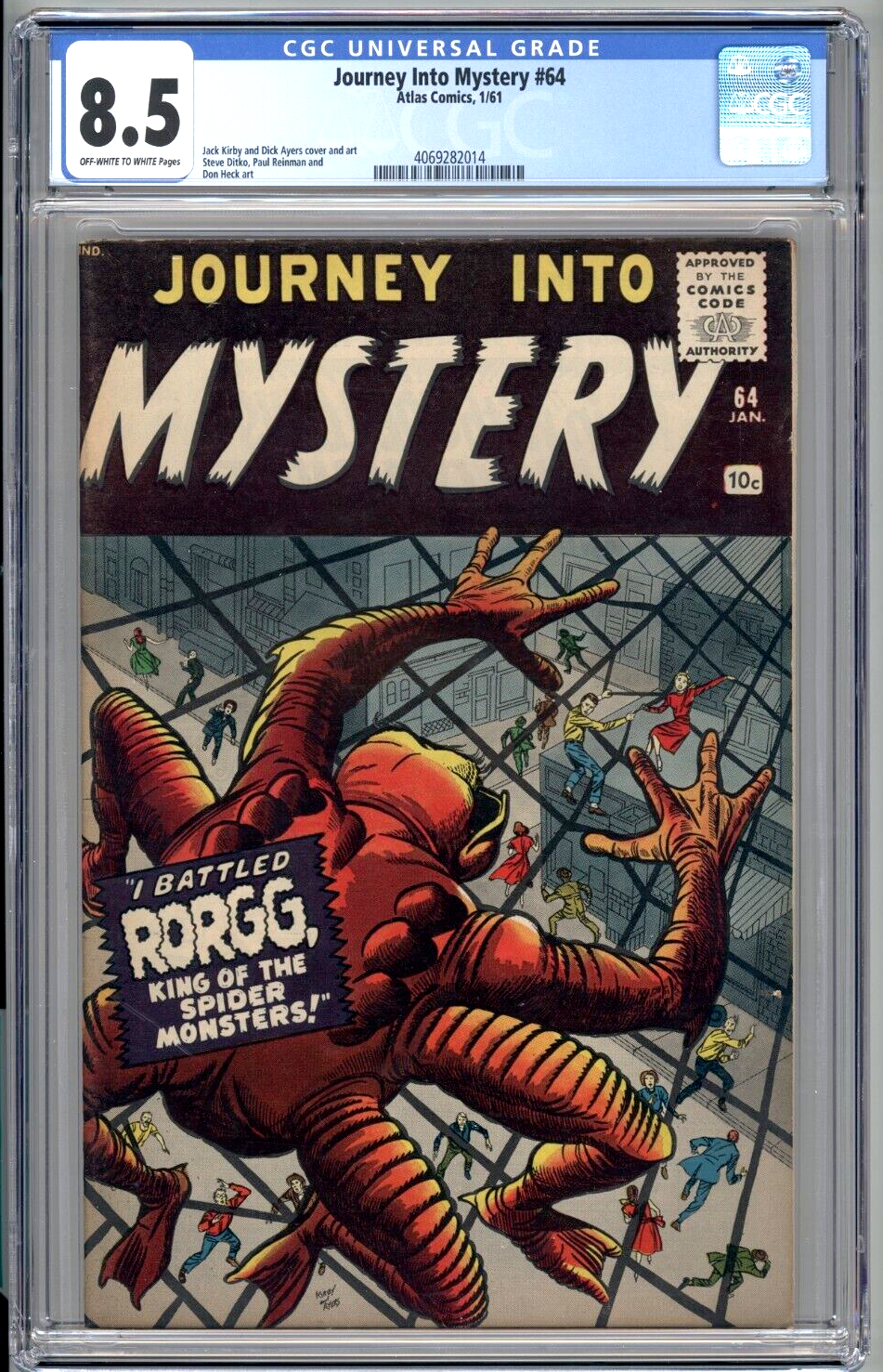 Journey Into Mystery 64 CGC 85 Atlas 1961 PreHero HIGH GRADE