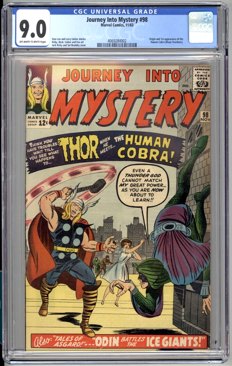 Journey Into Mystery 98 CGC 90 Marvel 1963 1st Human Cobra HIGH GRADE