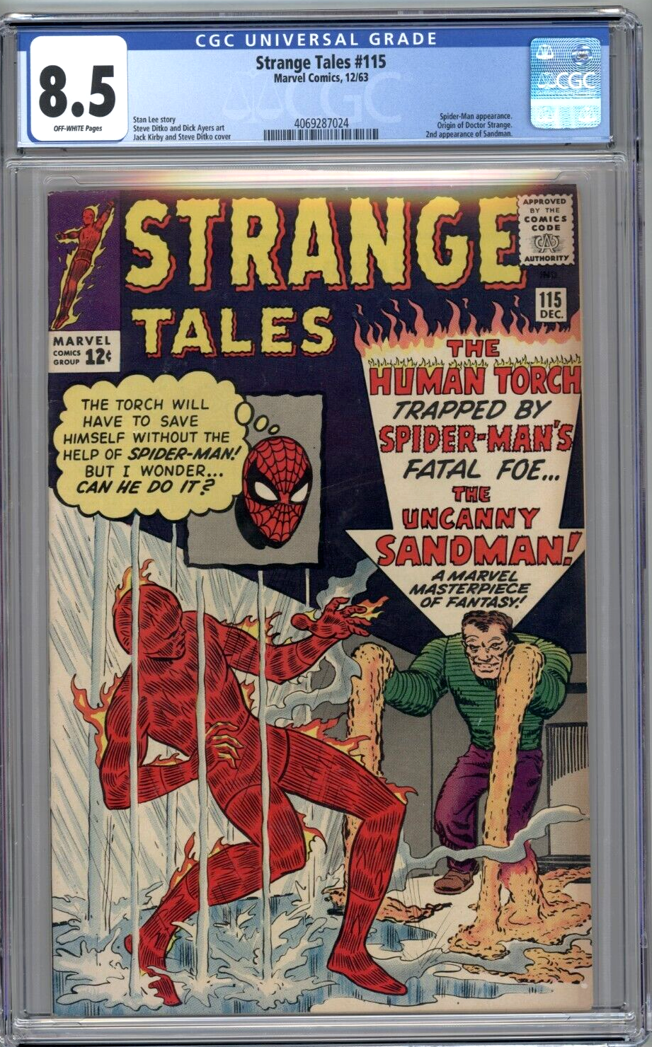 Strange Tales 115 CGC 85 1963 2nd Sandman Origin Doctor Strange HIGH GRADE