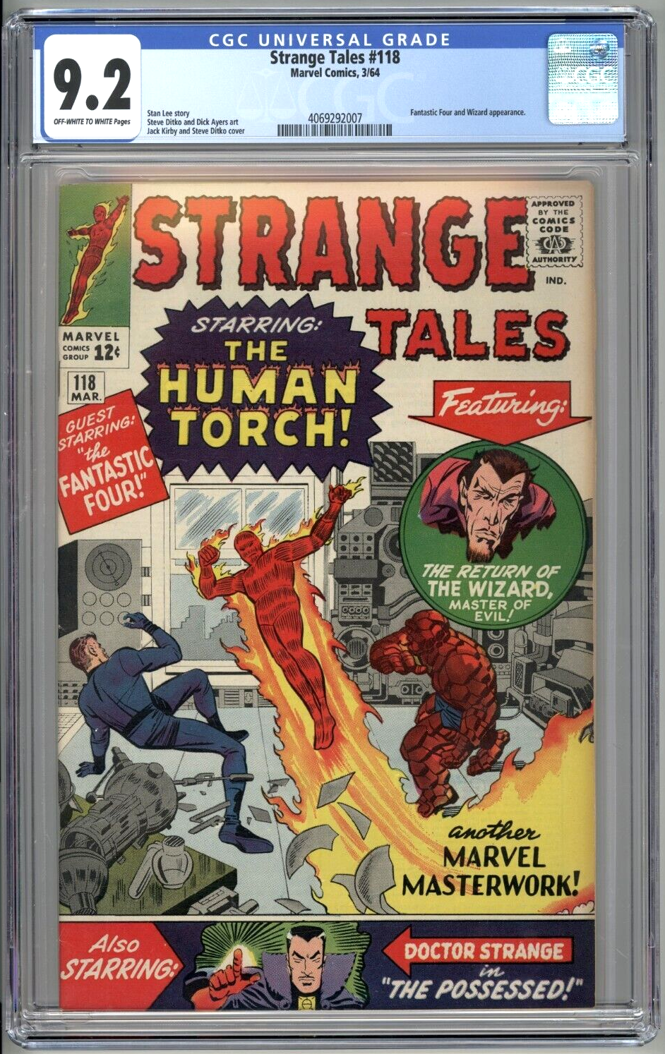 Strange Tales 118 CGC 92 Marvel 1964 Fantastic Four app HIGH GRADE