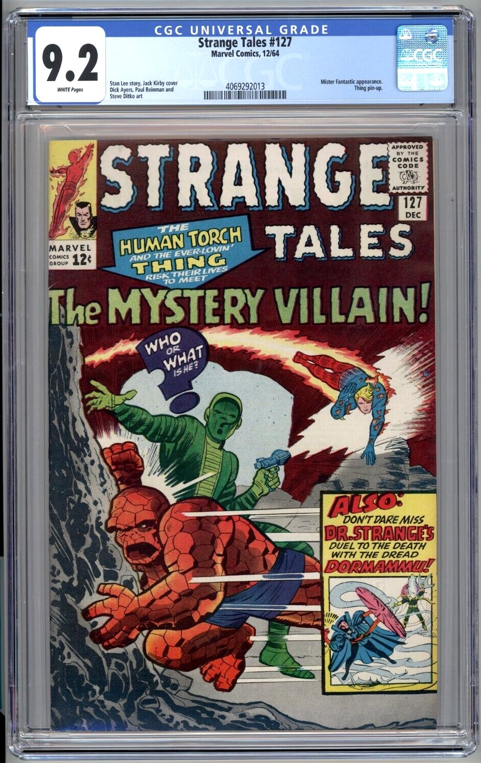 Strange Tales 127 CGC 92 Marvel 1964 Thing PinUp HIGH GRADE