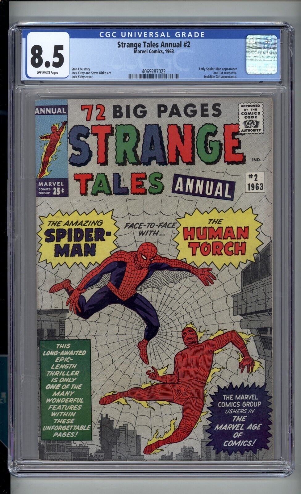 Strange Tales Annual 2 CGC 85 Marvel 1963 1st SpiderMan Crossover HIGH GRADE
