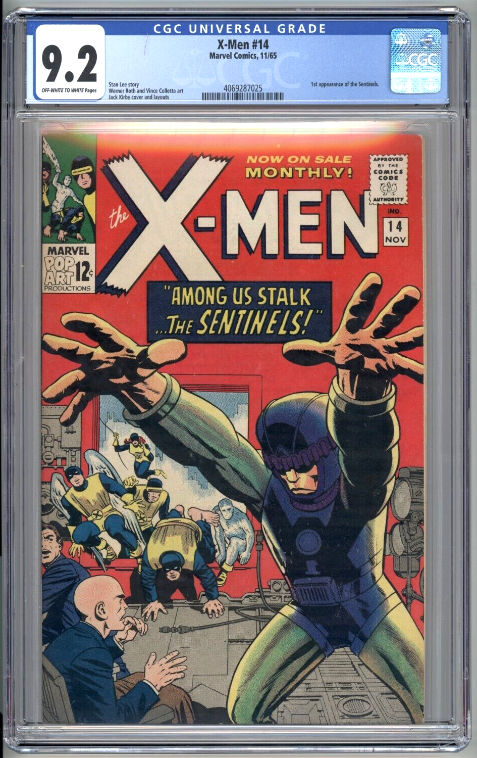 XMen 14 CGC 92 Marvel 1965 1st Sentinels HIGH GRADE