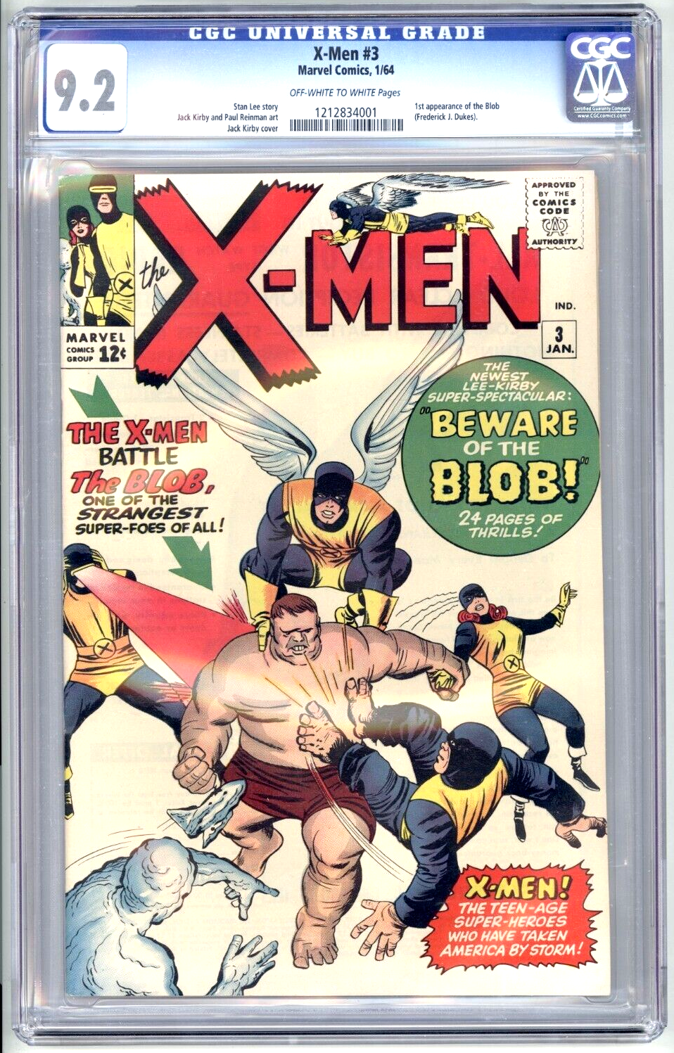 XMen 3 CGC 92 MARVEL 1964 1st Blob HIGH GRADE