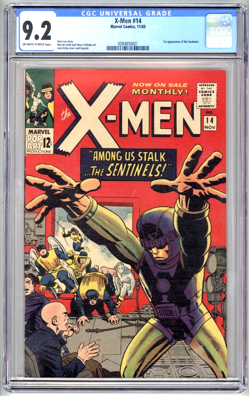 XMen 14 CGC 92 1st Sentinels