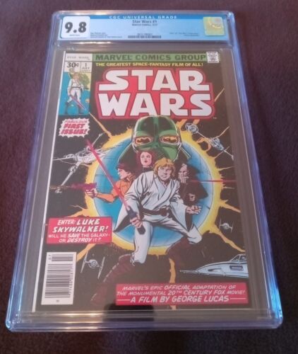 STAR WARS 1 CGC 98 WHITE PAGES 1977 MARVEL MOVIE ADAPTION PRISTINE NO RESERVE 