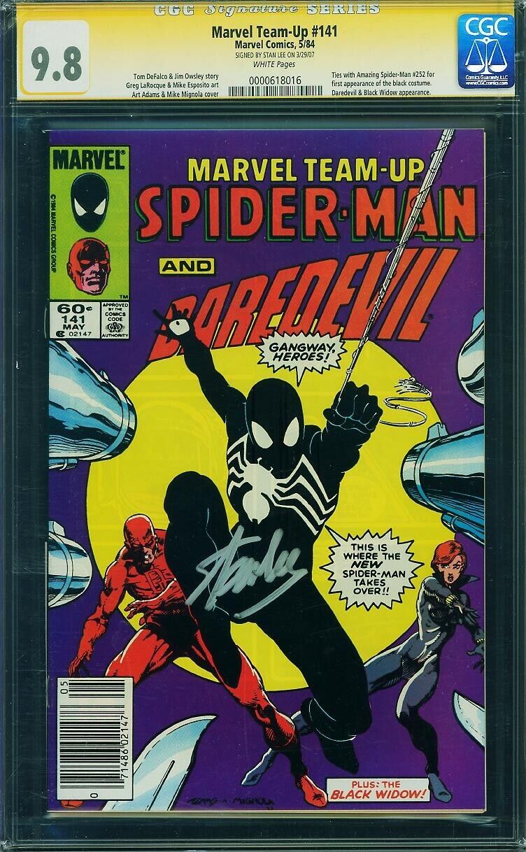 Marvel Team Up 41 NEWSSTAND CGC 98 SS Stan Lee Key Issue 1st Black Suit
