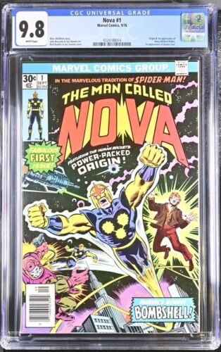 Nova 1 CGC 98 1976 White Pages Key Issue Origin  1st Appearance of Nova MCU