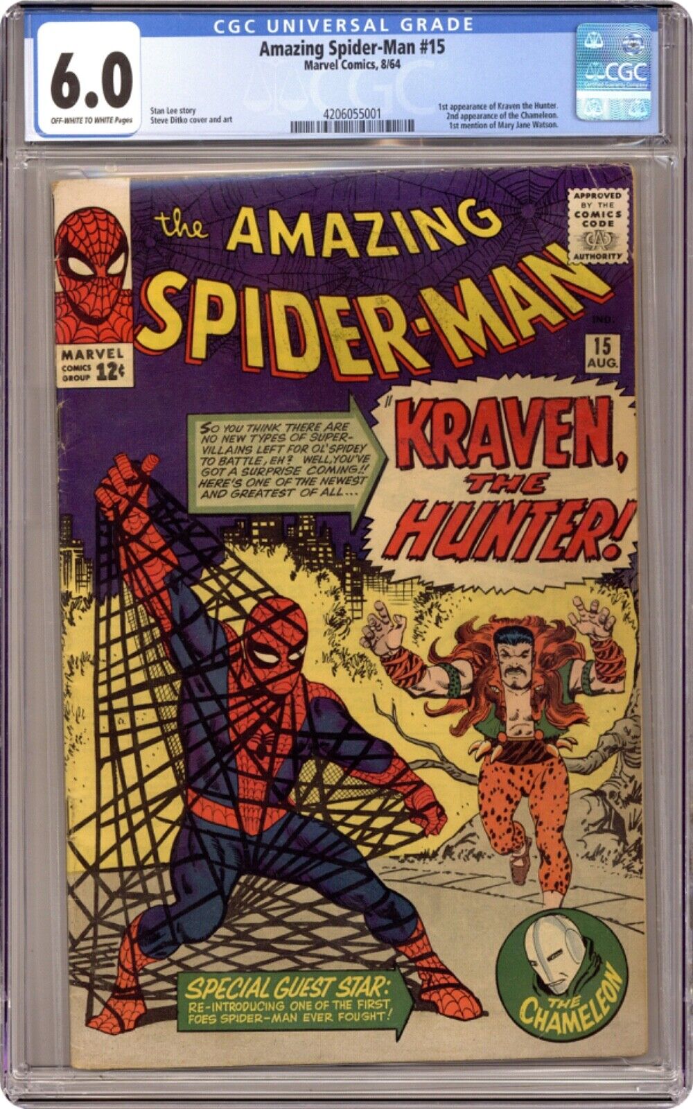 AMAZING SPIDERMAN 15 CGC 601st APP OF KRAVEN THE HUNTERMOVIE 83024