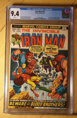 IRON MAN 55  1st THANOS CGC 94  NEAR MINT MARVEL RED HOT KEY 099 AUCTION 