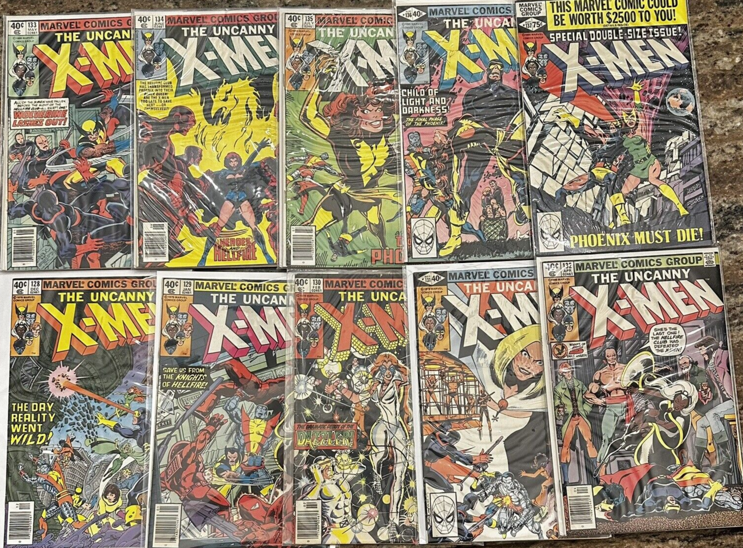 XMENUNCANNY XMEN COMPLETE RUN 128 to 321 Mostly HIGH GRADE 129 133 221 266