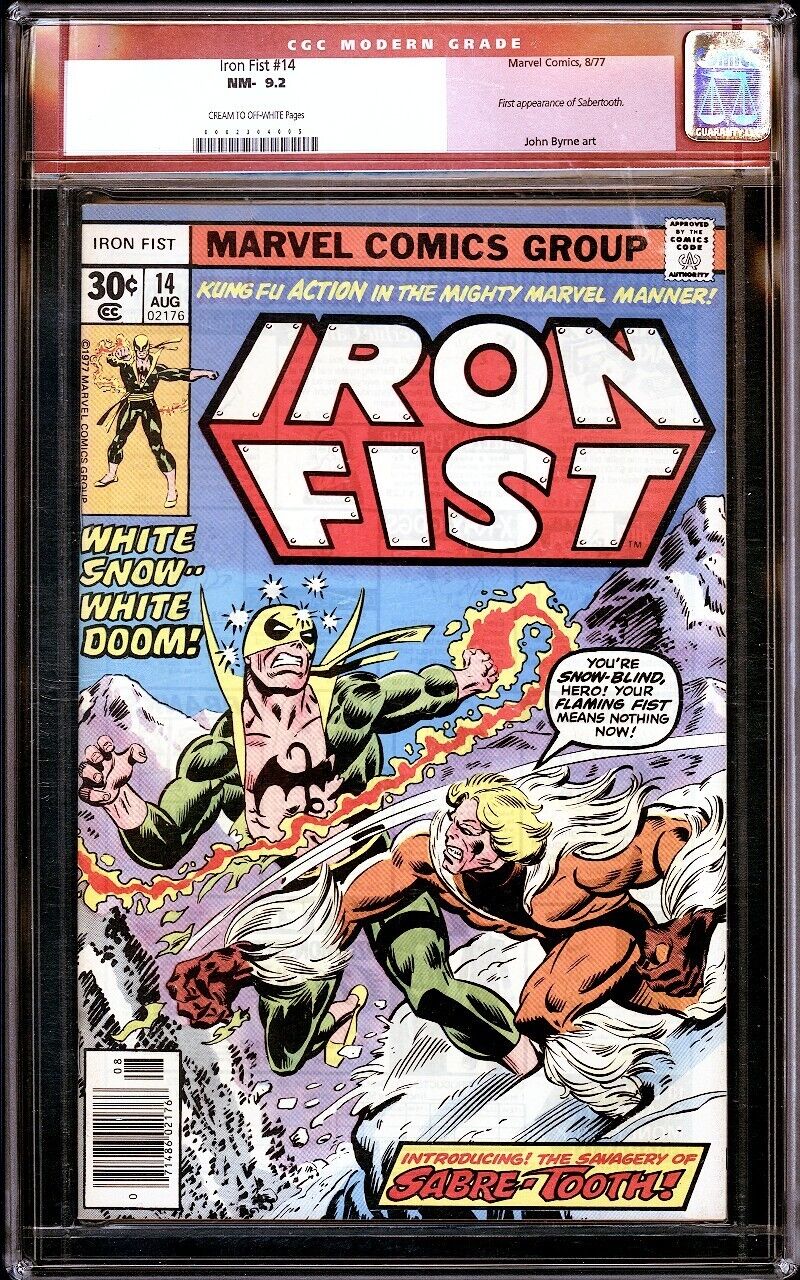Iron Fist 14 CGC 92 1977 1st Appearance of Sabretooth OLD RED LABEL LK