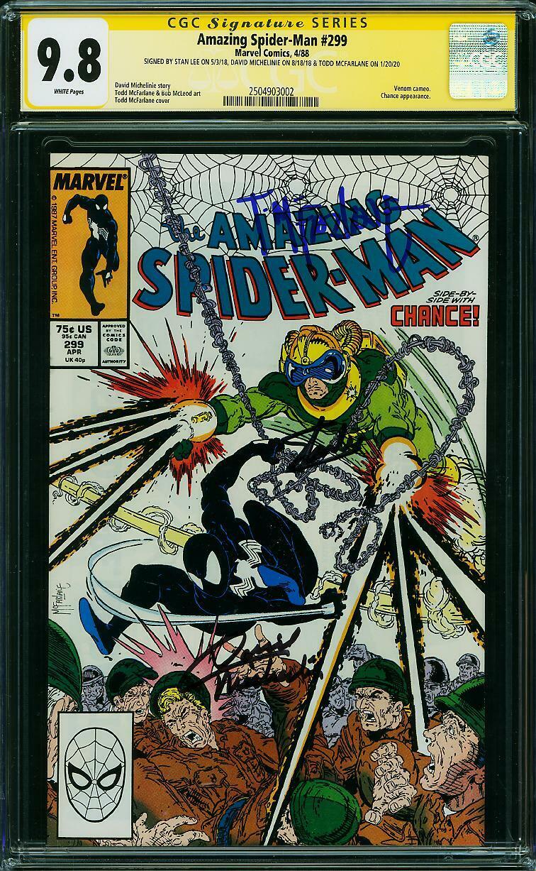 Amazing SpiderMan 299 CGC 98 SS Stan Lee McFarlane Michelinie Key Issue MINT