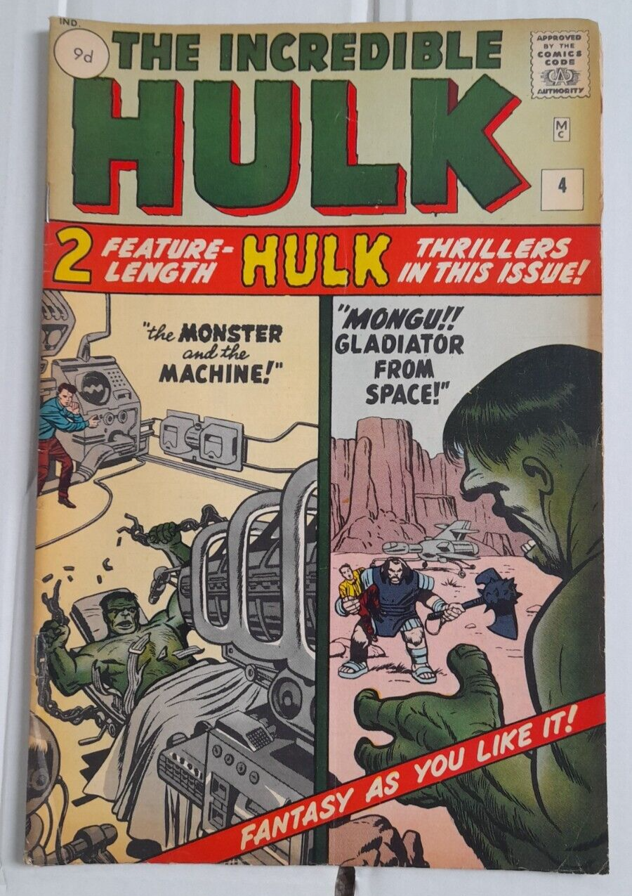 The Incredible Hulk 4 uk version marvel comic 1962