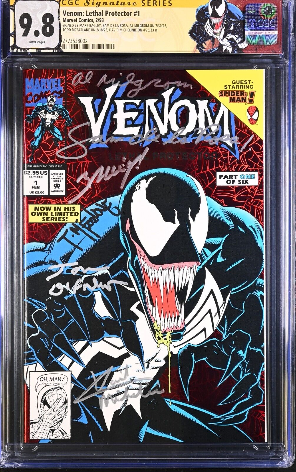 Venom Lethal Protector 1 CGC 98 SS 1st Solo Venom Key Issue 6 X Signed HOT