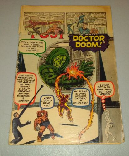 FANTASTIC FOUR 5 1st DR DOOM 1962 MARVEL MEGA KEY w HULK 1 Full Page Ad PRFR