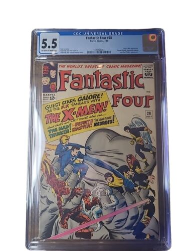 Fantastic Four 28 CGC GRADED 55  Puppet MasterMad Thinker  1st XMen xover