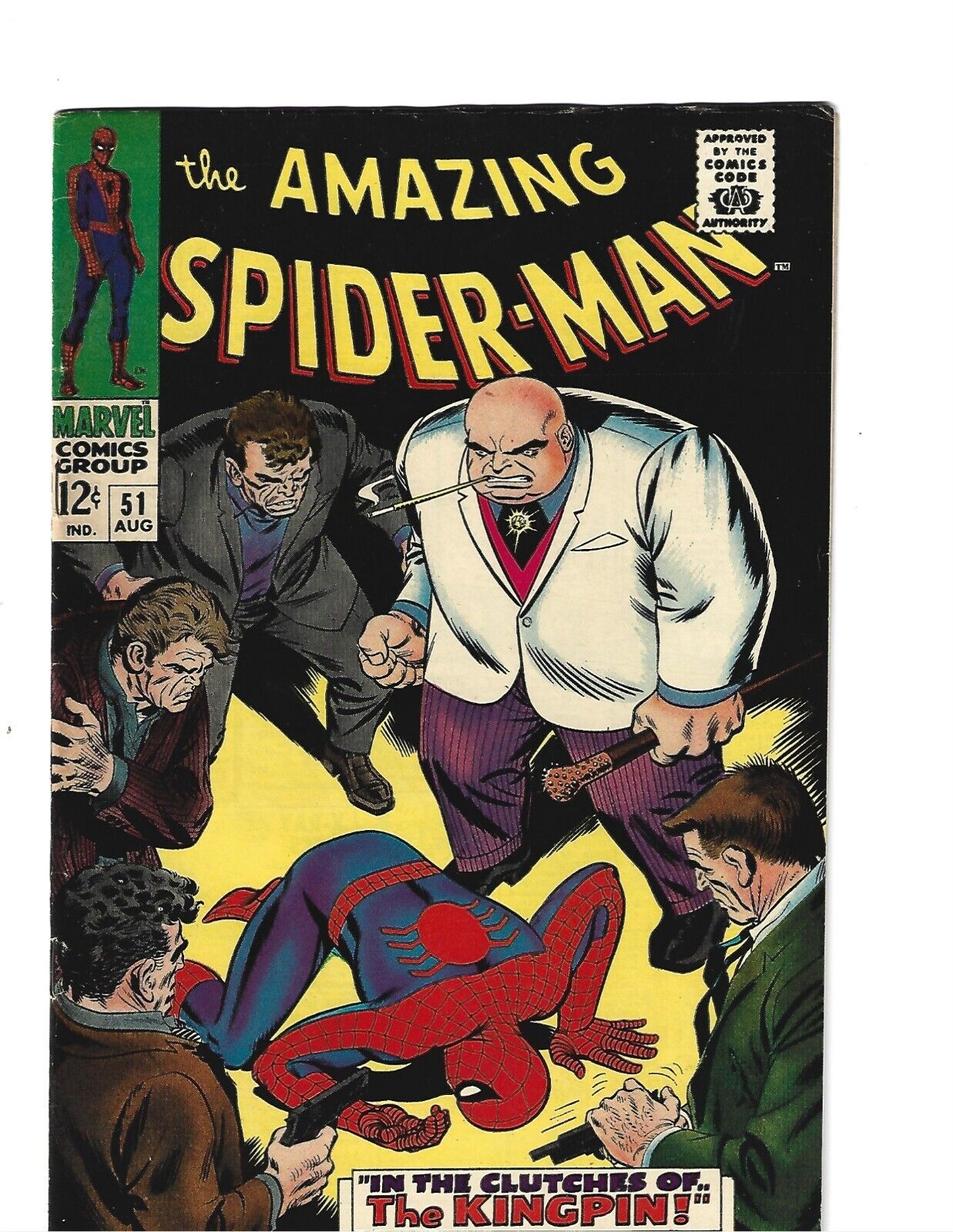 AMAZING SPIDERMAN 51  NICE 65 OWW PAGES 1967  2ND KING PIN  NICE