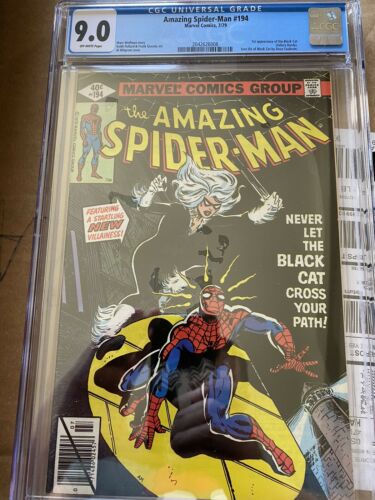 Amazing SpiderMan 194 1979  1st Black Cat  CGC 90  Key