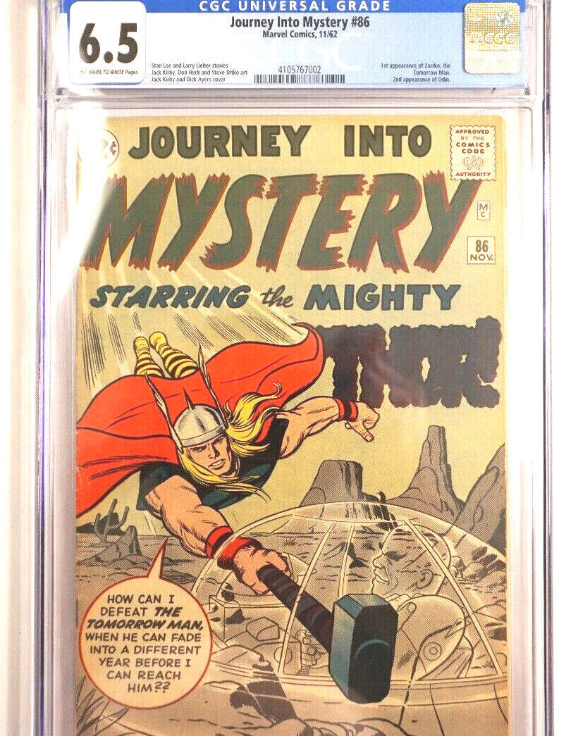 Journey into Mystery 86 CGC 65 Marvel 1962 3rd app Thor  Zarrko Tomorrow Man 