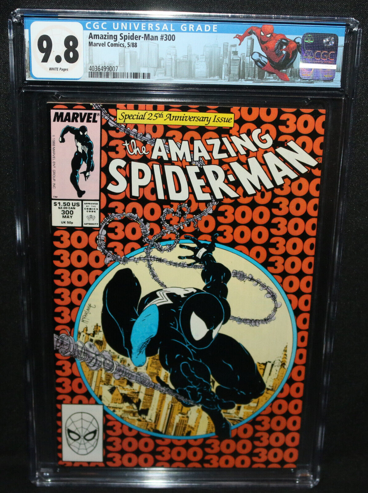 Amazing SpiderMan 300  1st Full App of Venom  Direct  CGC Grade 98  1988