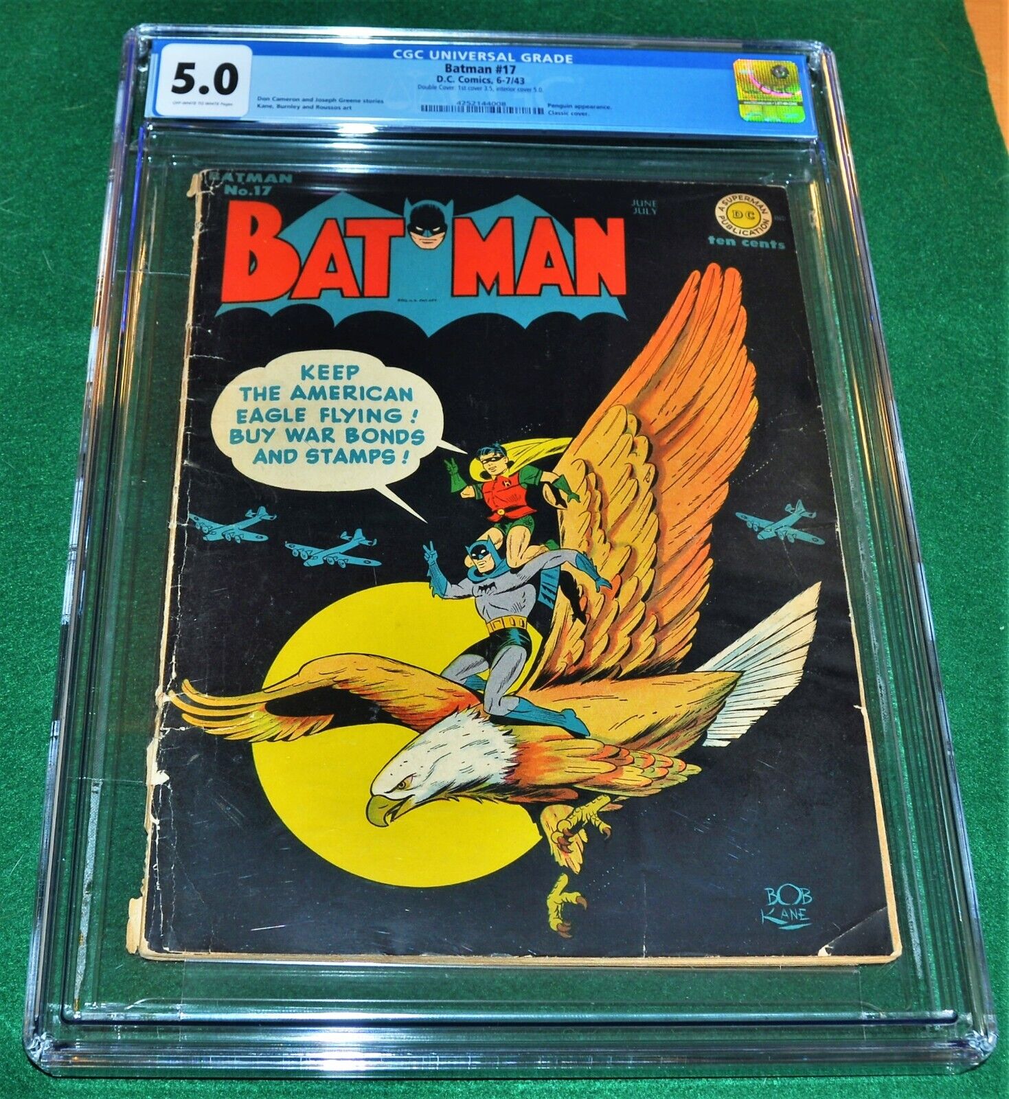 Batman 17 DC Comics 6743  CGC 50  Double Cover  Rare