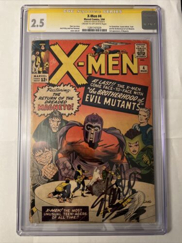XMen 4 CGC SS 25 Lee Signed 1st Quicksilver Scarlet Witch Toad  2nd Magneto