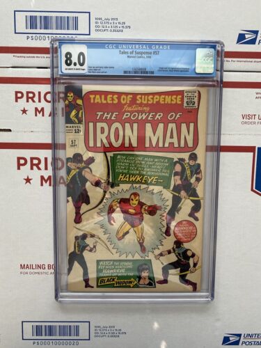 Tales of Suspense 57 CGC 80 OWW Pages 1st App and Origin of Hawkeye 