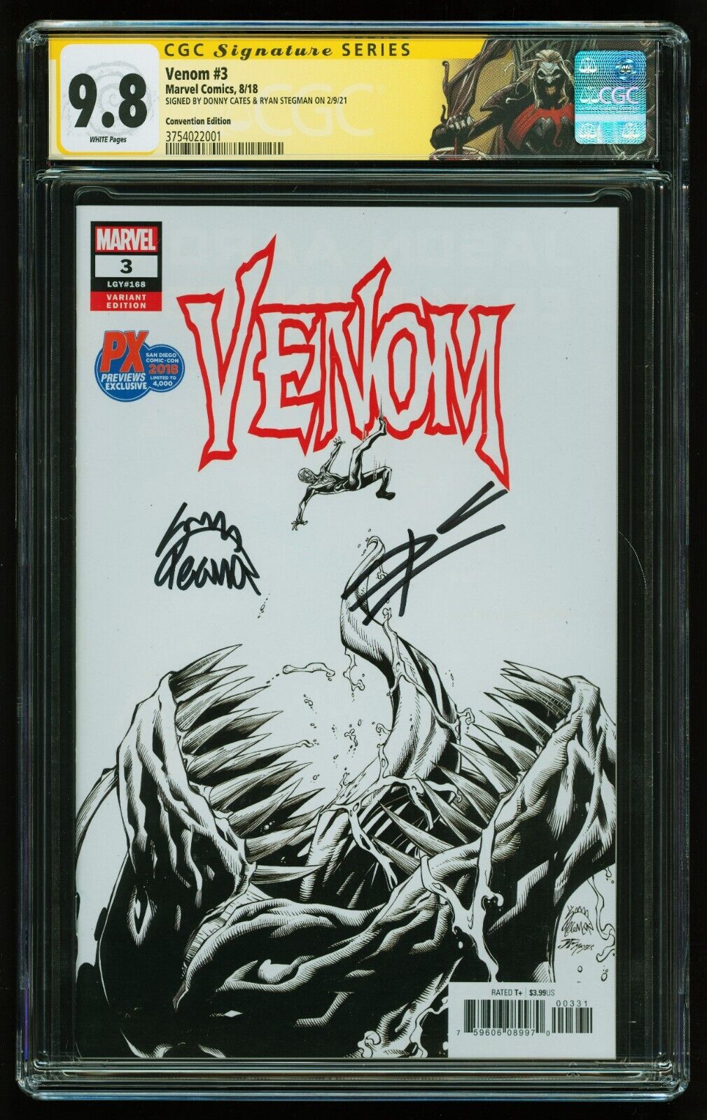  Venom 3 1st app of Knull DOUBLE SIGNED Cates  Stegman Marvel CGC SS 98