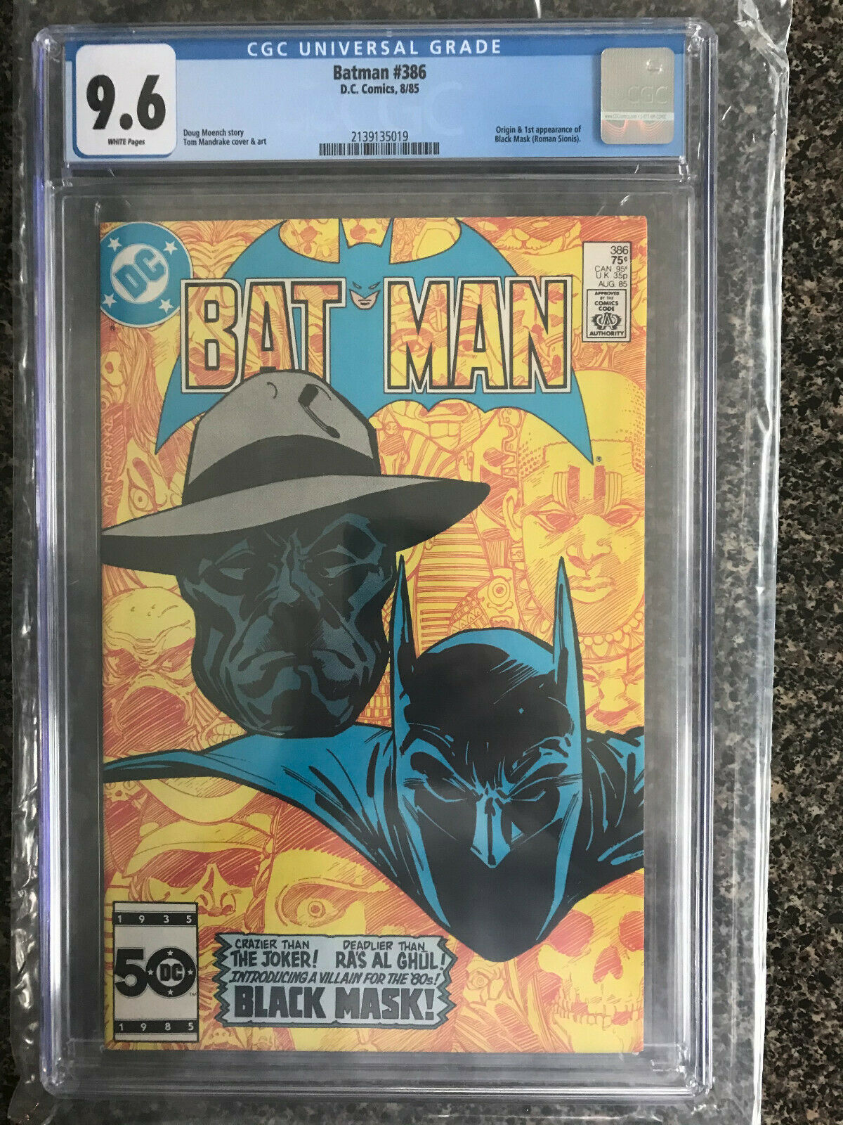 BATMAN  386  CGC Graded 96  White Pages First Appearance Black Mask