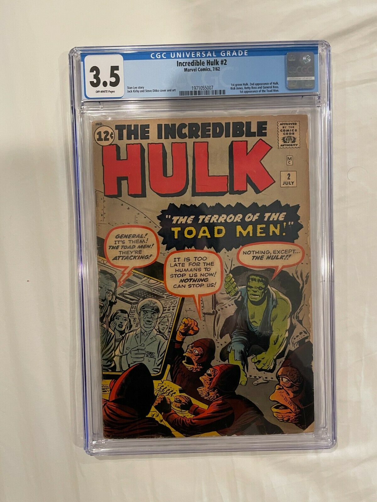 Incredible Hulk 2 CGC 35 1962