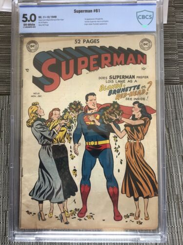 DC Superman 61 CBCS 50 Not CGC 1st Kryptonite Golden Age