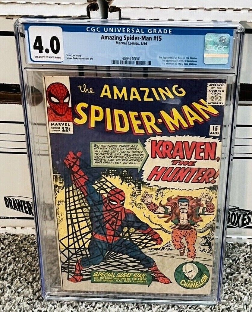 1964 MARVEL AMAZING SPIDERMAN 15 1ST APPEARANCE OF KRAVAN THE HUNTER CGC 40