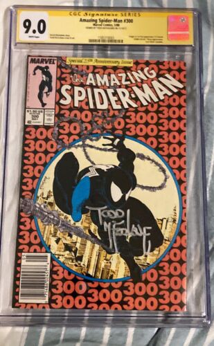 Amazing SpiderMan 300 1988 CGC SS 90 Signed Todd McFarlane NEWSTAND Rare