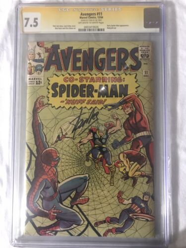 Avengers 11 CGC 75 SIGNED STAN LEE Early Spiderman Appearance