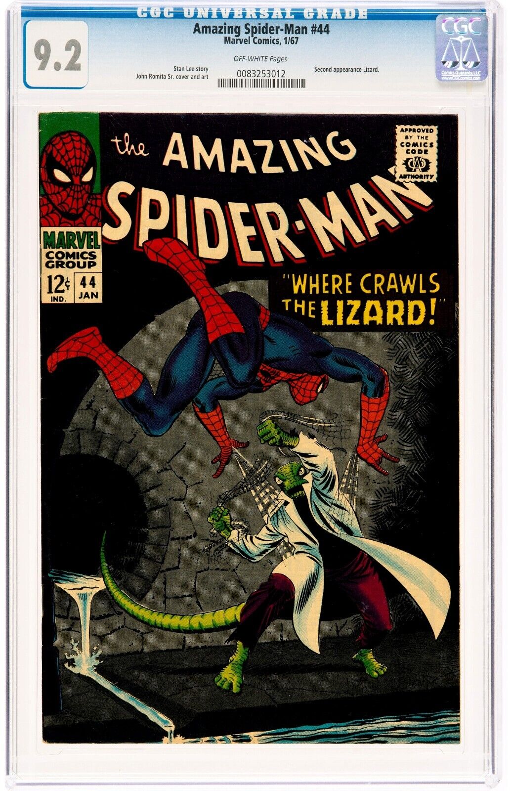 Amazing SpiderMan 44 Jan 1967 Marvel Comics CGC 92 NM  0083253012