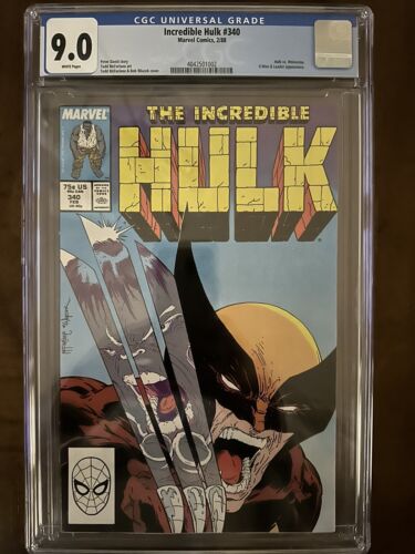 Incredible Hulk 340 CGC 90 WP Iconic Cover New Slab Wolverine Marvel Comic