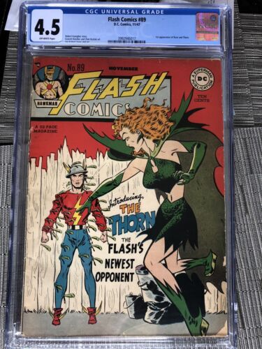 Dc Flash Comics 89 CGC 45  1st Rose And Thorn Golden Age Black stone Copy